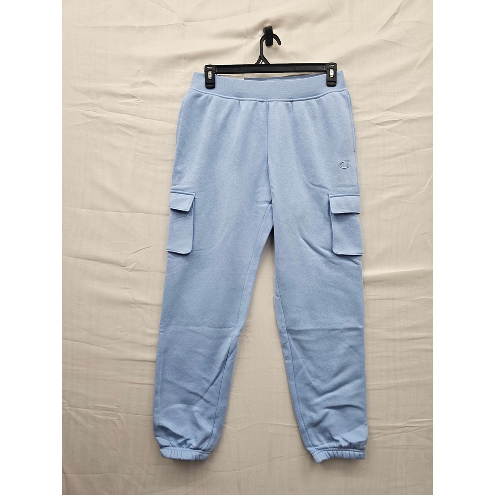 Champion Womens Cargo Jogger Sweatpants Blue Cotton Blend Casual Size Medium
